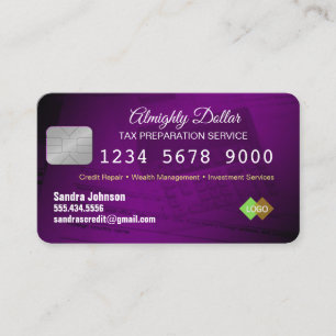 Carte de crédit violet et argent