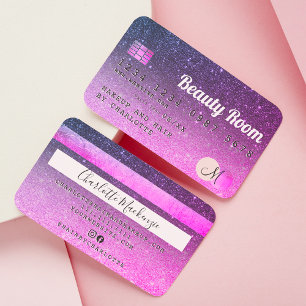 Carte de crédit violet rose parties scintillant be