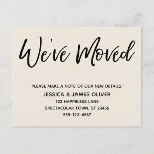 Carte de Crème d'écriture manuscrite moderne "We h