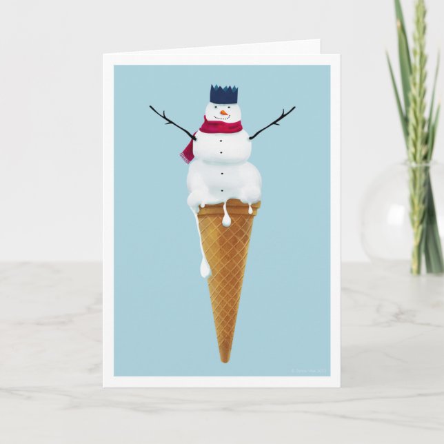 Carte de crème glacée Christmas Snowman (Devant)