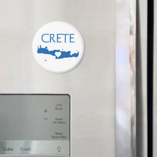 Carte de Crète Magnet bleu et blanc