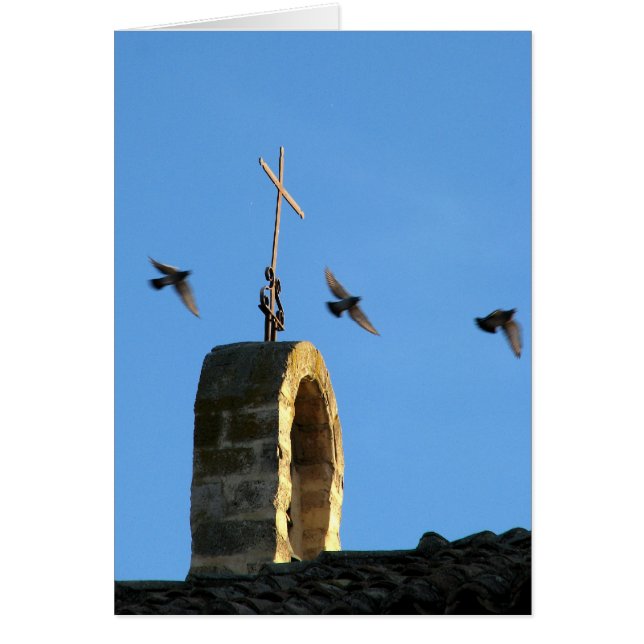 Carte de croix et de trois oiseaux (Devant)