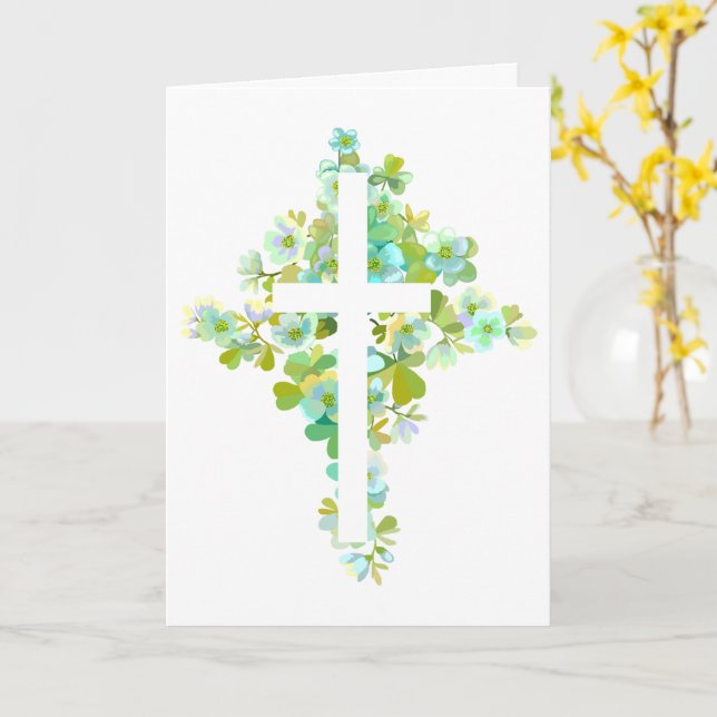 Carte de croix florale (Fleur jaune)