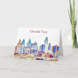 Carte de croquis couleur Philadelphie