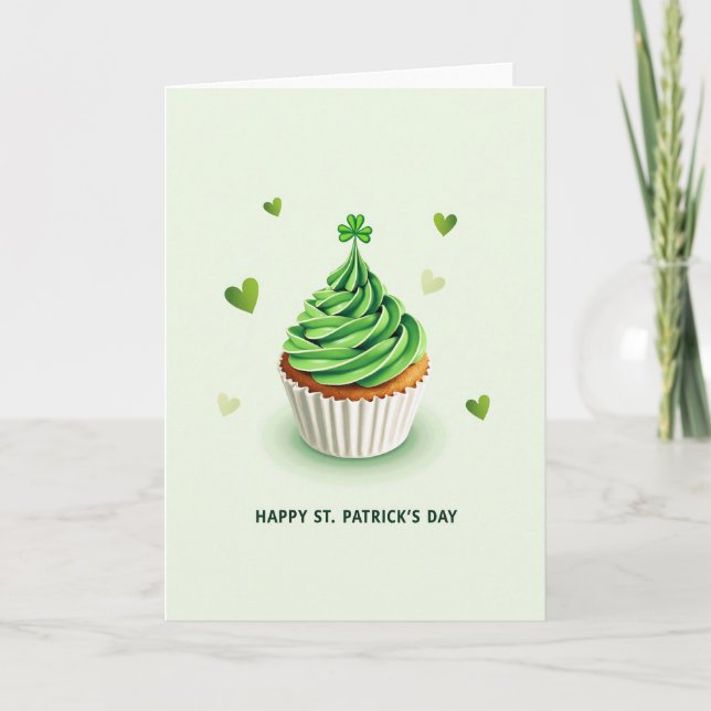 Carte de Cupcake pour la Saint-Patrick (Devant)
