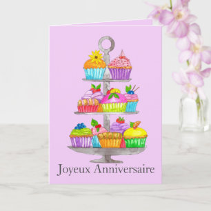 Carte de cupcakes Watercolor