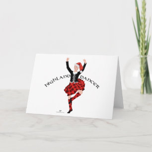 Carte de danseur écossais de Noël