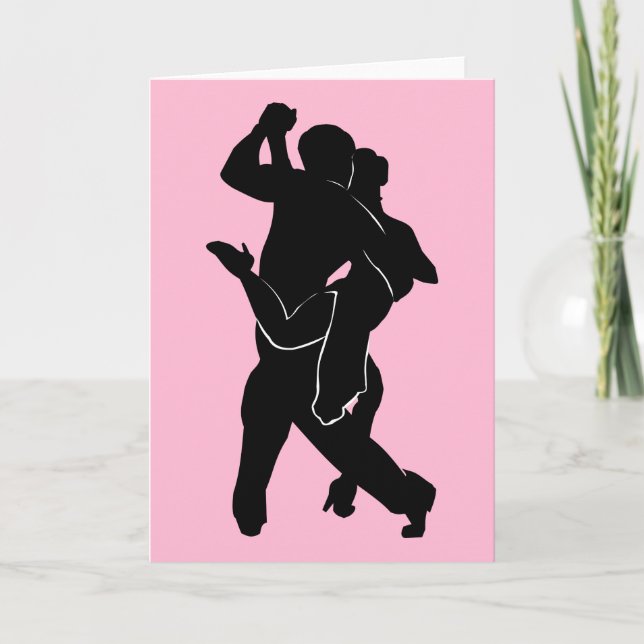 Carte de danseurs de tango couple Ajoutez votre te (Devant)