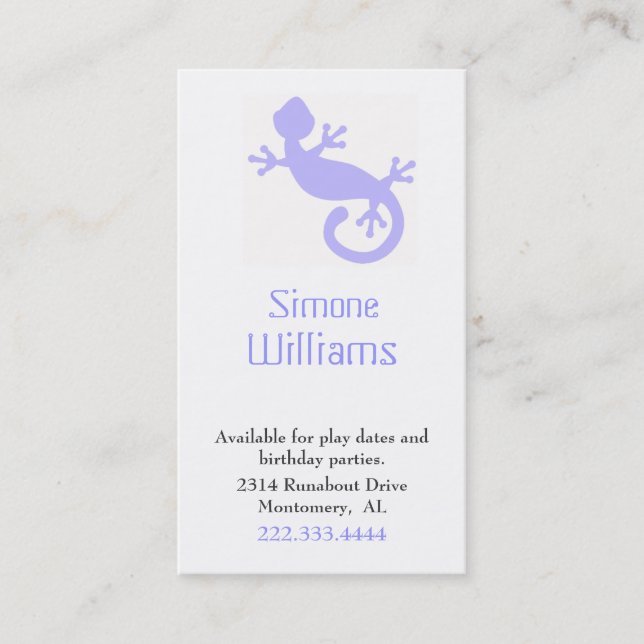 Carte de date de jeu de l'enfant de lisard bleu de (Devant)