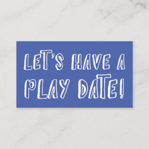 Carte de date de jeu simple bleu jouant