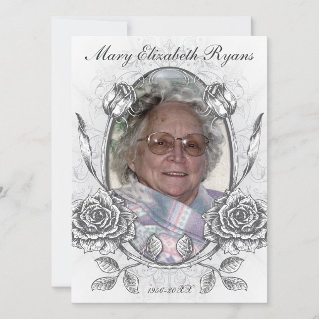Carte de décès Floral Rose Memorial (Devant)