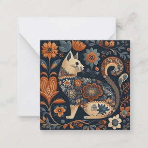 Carte de décoration d'art populaire de chat