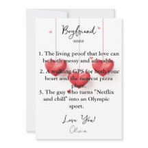 Carte de définition drôle pour petit ami