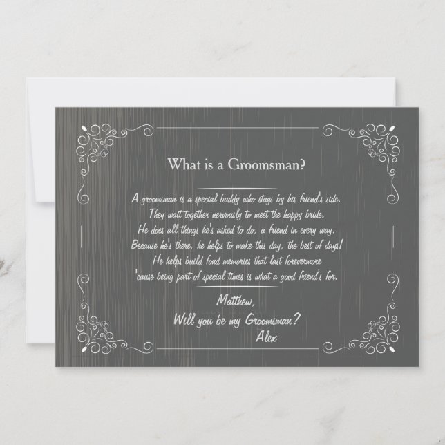 Carte de demande Blackboard Groomsman (Devant)