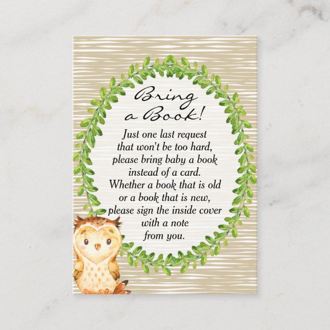 Carte de demande de Baby shower animal Woodland (Devant)