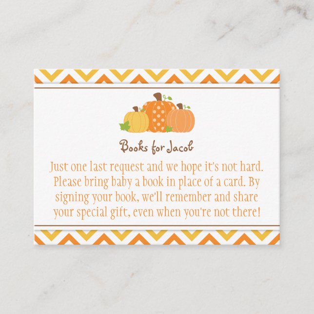 Carte de demande de Baby shower citrouille (Devant)