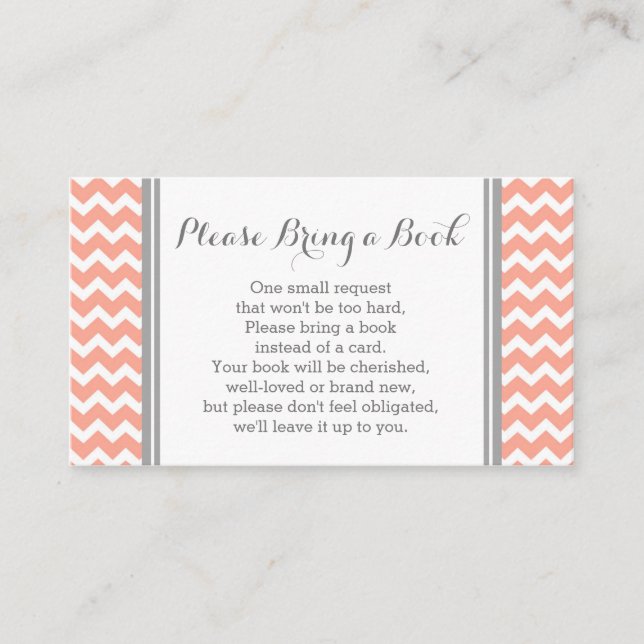 Carte de demande de Baby shower Coral Chevron (Devant)