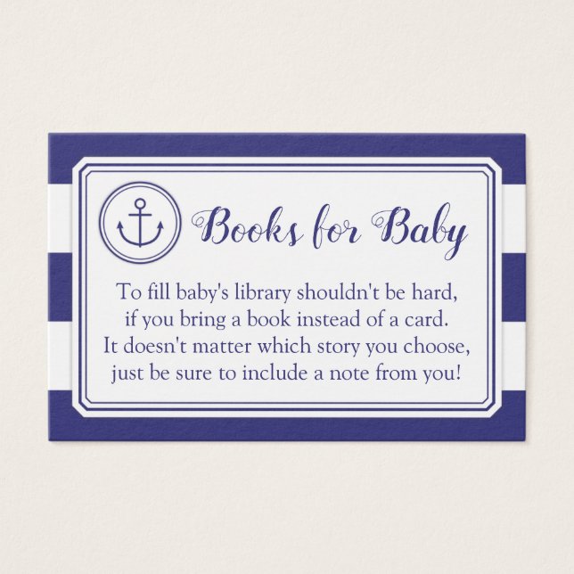 Carte de demande de Baby shower d'Ancres nautiques (Devant)