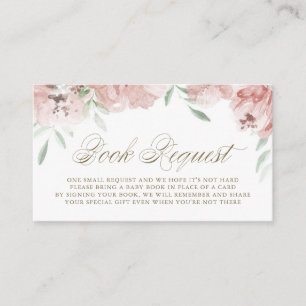 Carte de demande de Baby shower Floral Rose Mauve