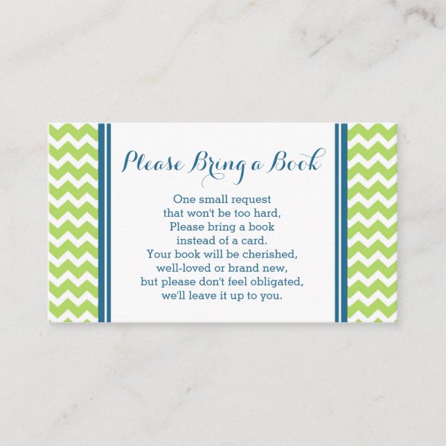 Carte de demande de Baby shower Lime Blue Chevron (Devant)