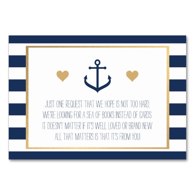 Carte de demande de Baby shower nautique - Ancre (Devant)