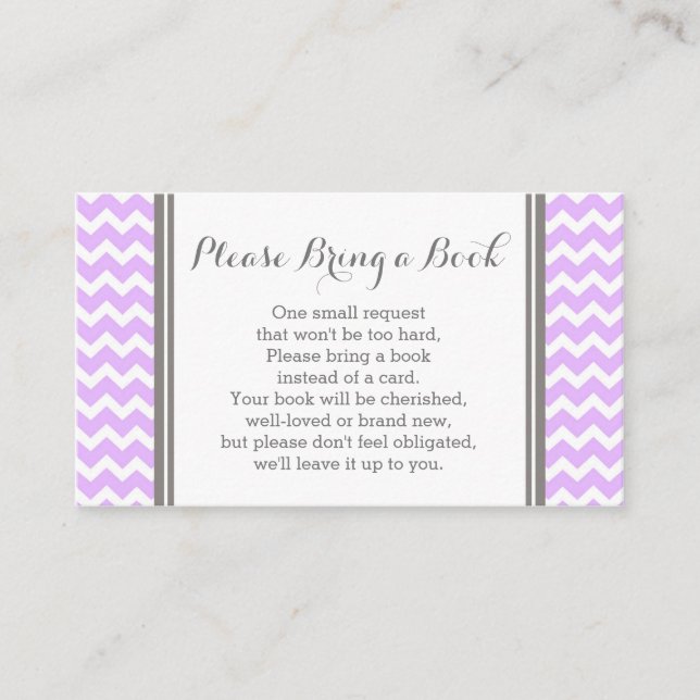 Carte de demande de Baby shower Purple Chevron (Devant)