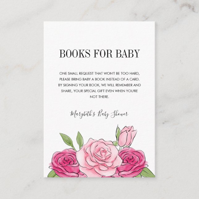 Carte de demande de Baby shower Rose Pink Watercol (Devant)