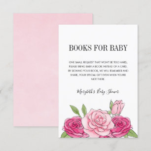 Carte de demande de Baby shower Rose Pink Watercol