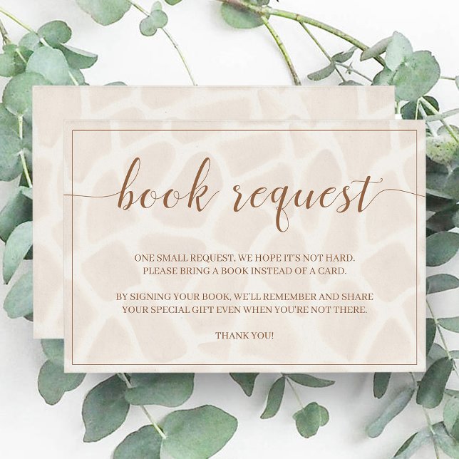 Carte de demande de Baby shower Safari Giraffe (Créateur téléchargé)