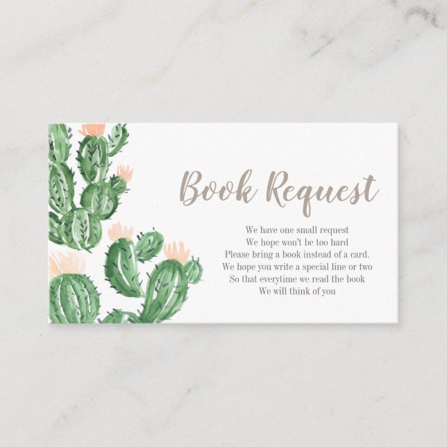 Carte de demande de baby shower succulent Cactus (Devant)