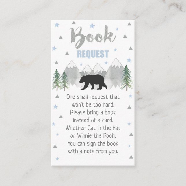 Carte de demande de carnet d'ours d'aventure 3,5 x (Devant)