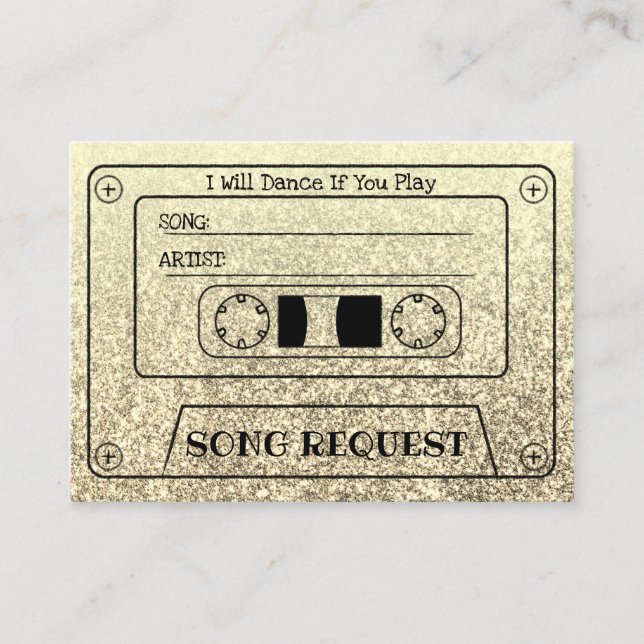 Carte de demande de chanson de mariage en cassette (Devant)