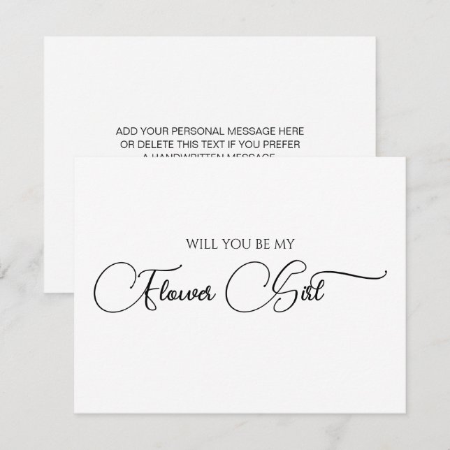 Carte de demande de demoiselle d'honneur à fleurs  (Devant / Derrière)
