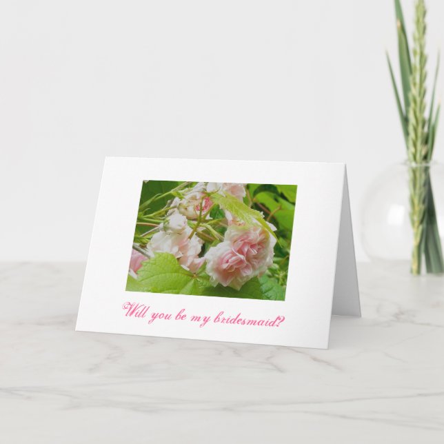 Carte de demande de femme de ménage rose Roses (Devant)