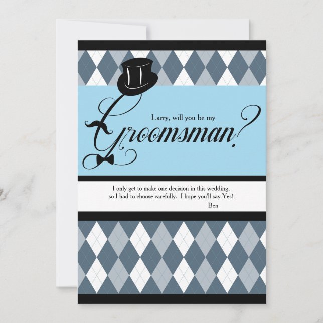 Carte de demande de Jacquard Groomsman (Devant)