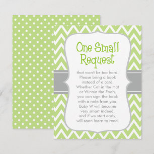 Carte de demande de livre à chevron gris vert pour