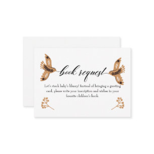 Carte de demande de livre de bois pour bébé