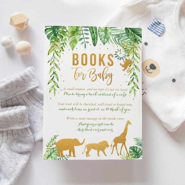 Carte de demande de livre Jungle, Livres éléphants (Créateur téléchargé)