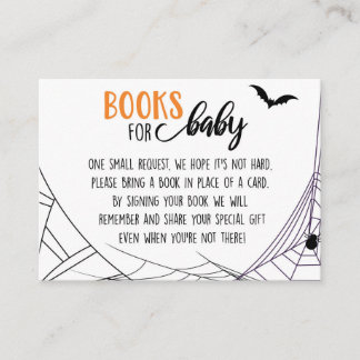 Carte de demande de livre pour Baby Shower Hallowe