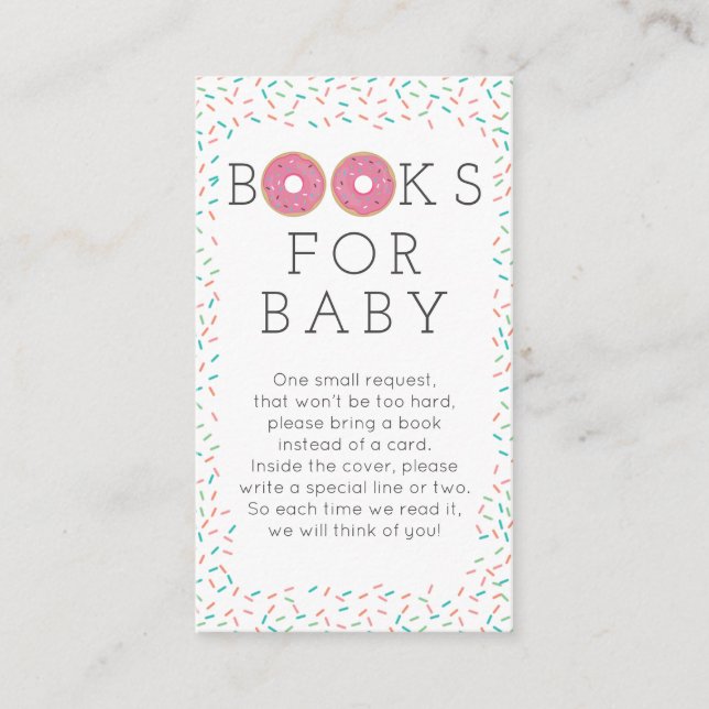 Carte de demande de livre pour bébé pour une fête  (Devant)