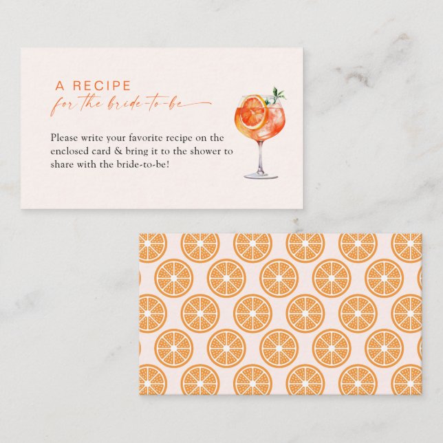 Carte de demande de recette de Aperol Spritz pour  (Devant / Derrière)