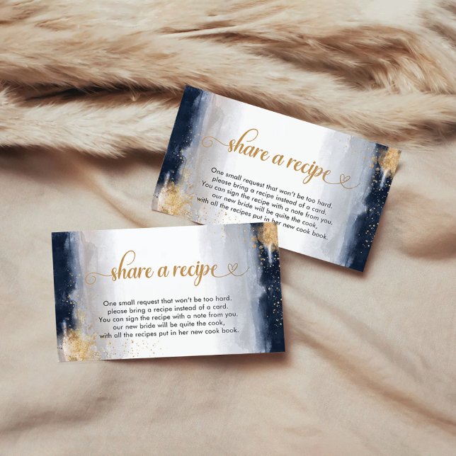 Carte de demande de recette de mariage Navy and Go (Créateur téléchargé)