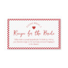 Carte de demande de recette pour la Fête des marié