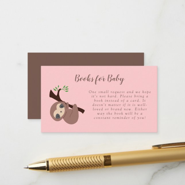 Carte de demande de réservation de Baby shower Slo (Devant/Arrière en situation)