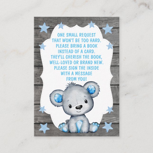 Carte de demande de réservation Garçon Bear Douche (Devant)