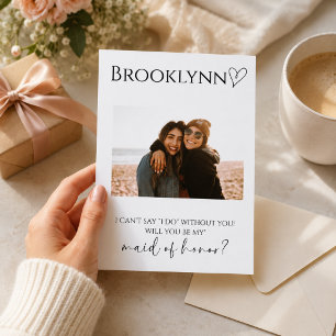 Carte de demande de témoin de mariage avec photo