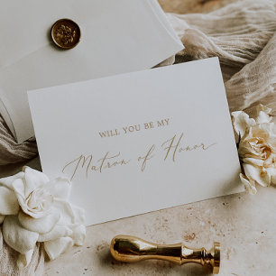 Carte de demande de témoin de mariage en or délica