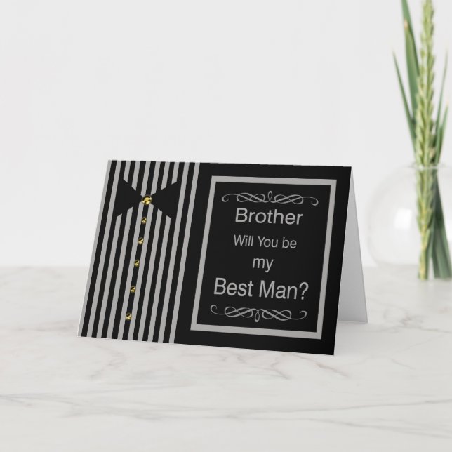 Carte de demande de témoin de mariage pour frère (Devant)