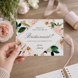 Carte de demande demoiselle d'honneur Hydrangea