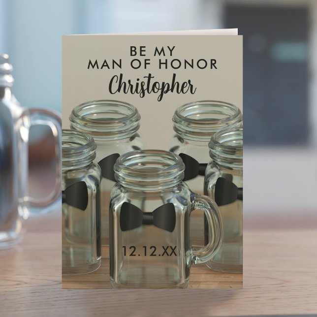Carte de demande d'être l'homme d'honneur (Ask your Man of Honor to stand  by your side with this card. Mention the free bar and he'll say yes!)